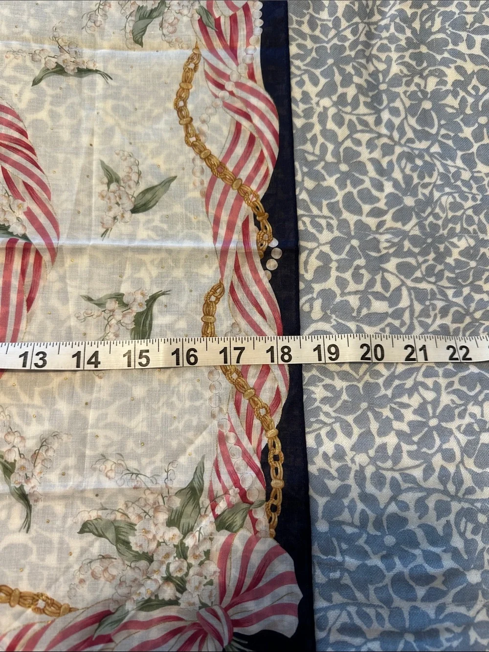 Christian Dior Floral Bow Silk Hair Scarf/Handkerchief - NEW